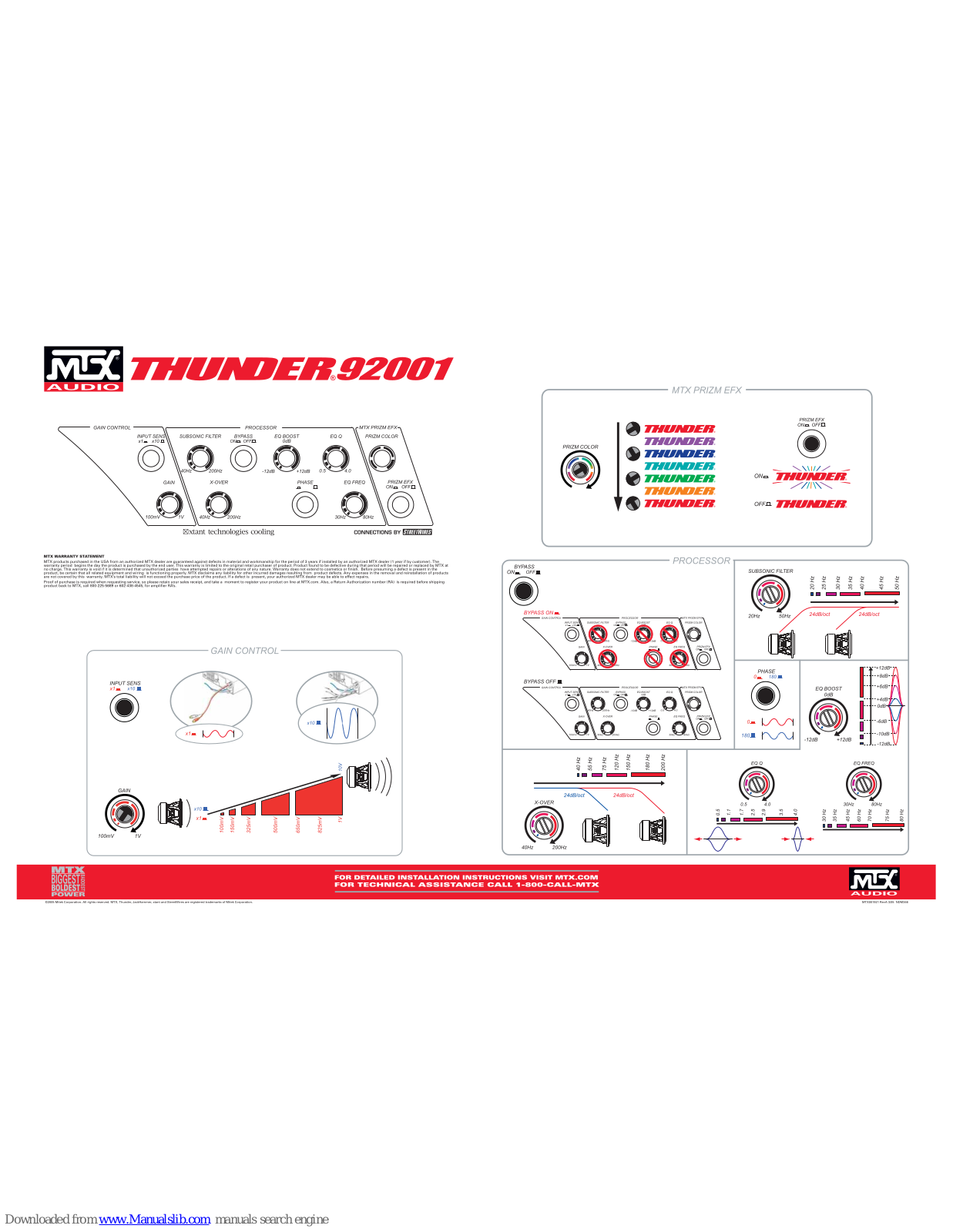 MTX Thunder TA Super TA92001, Thunder 92001 Datasheet - ManualMachine.com