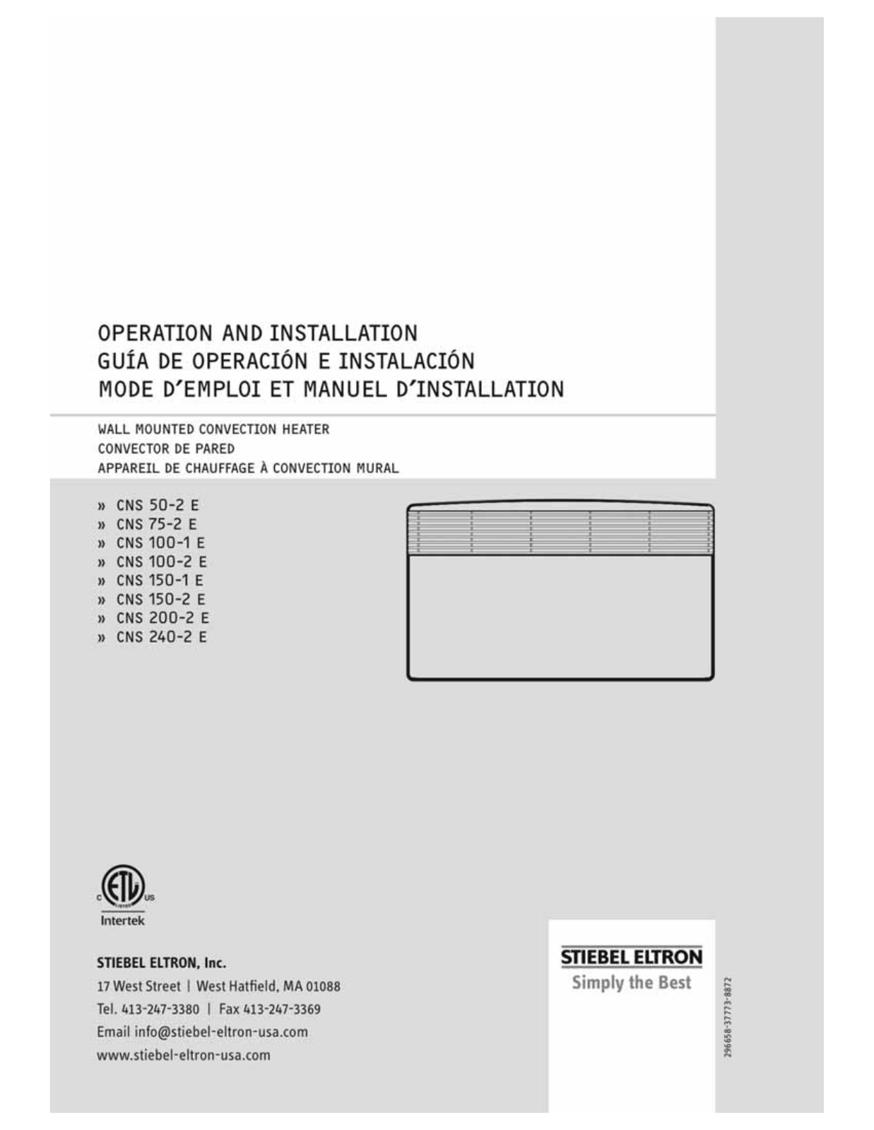 STIEBEL ELTRON CNS 240-2 E User Manual