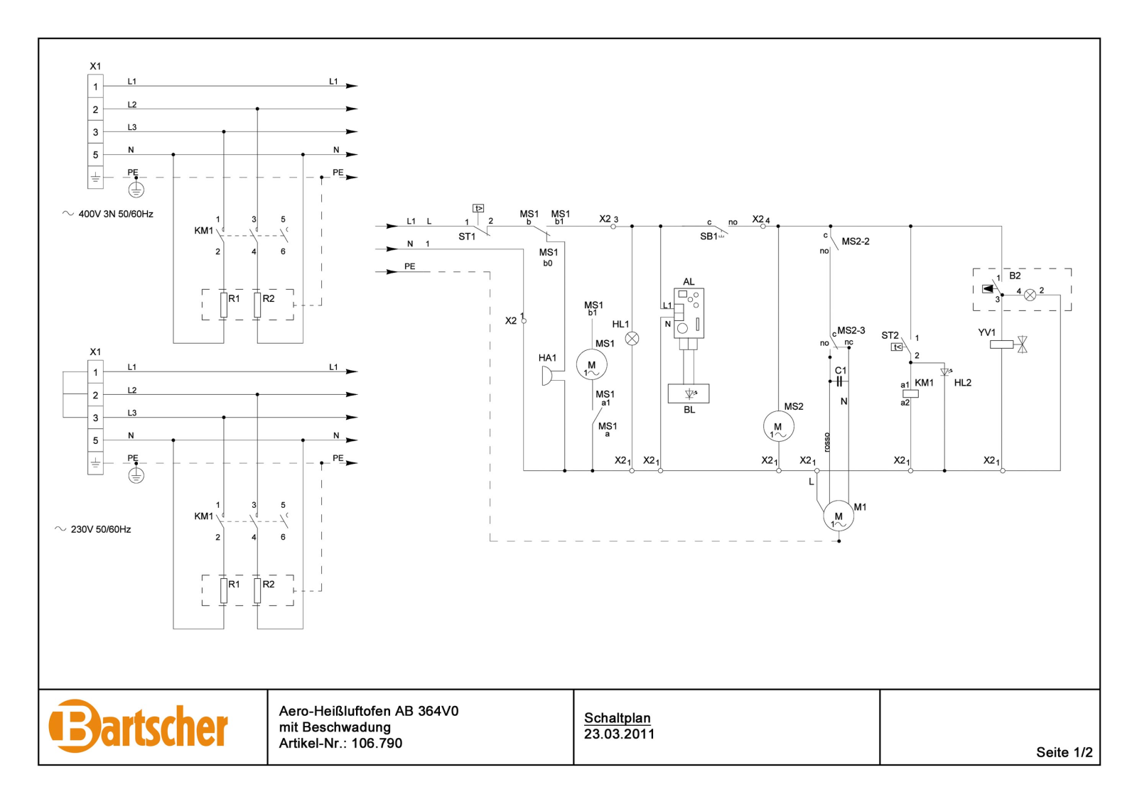 BARTSCHER 106790 User Manual