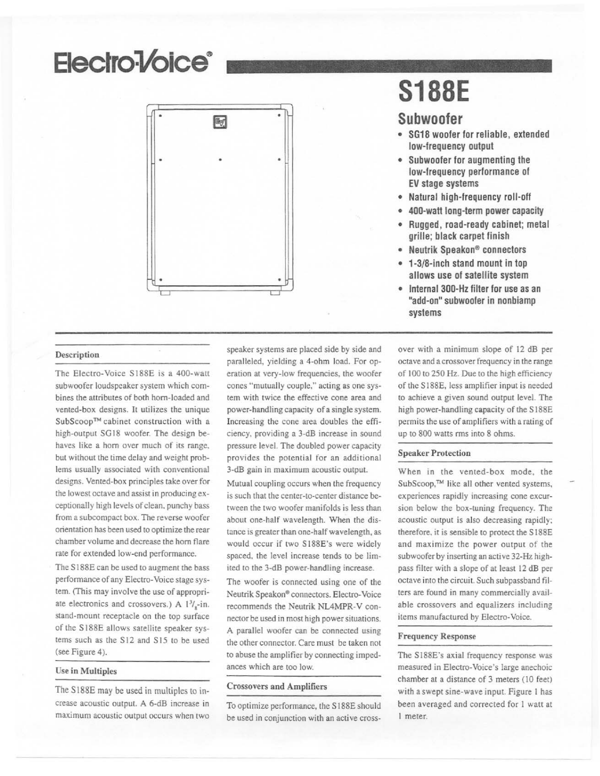 Electro-Voice S188E User Manual