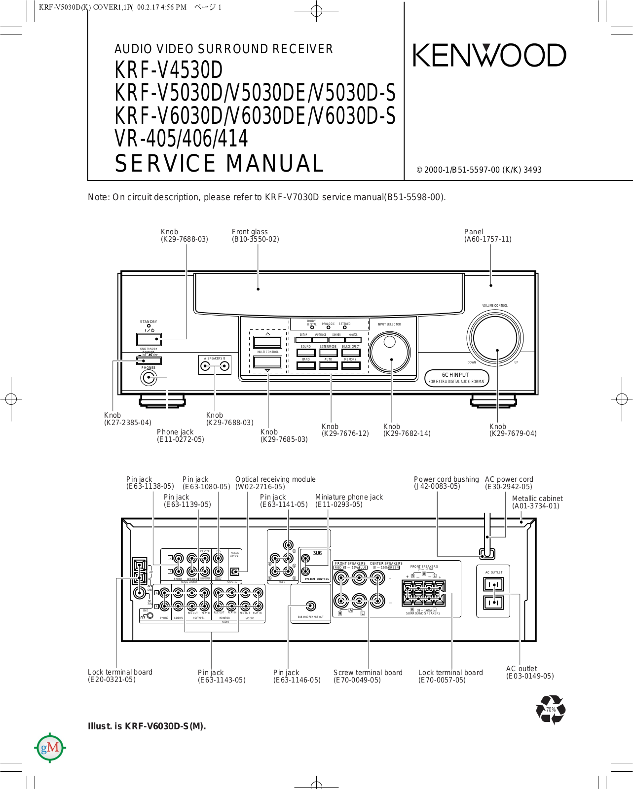 Kenwood KRFV-5030, KRFV-6030 Service manual