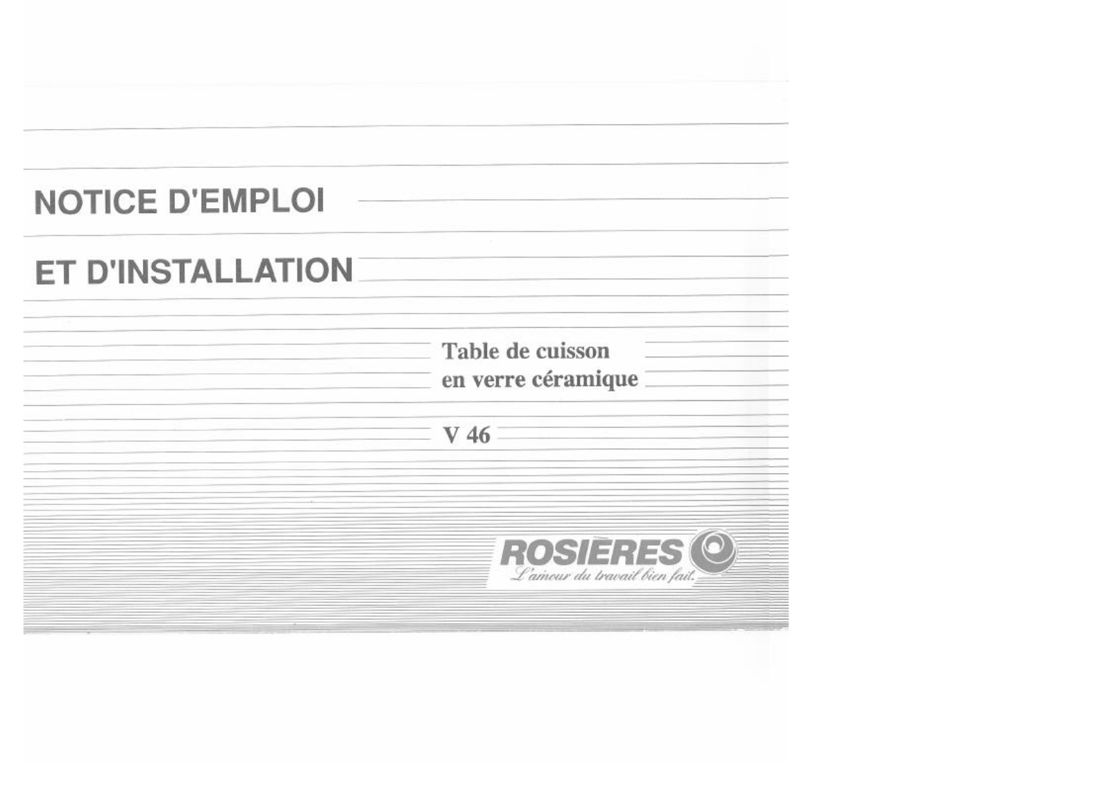 Rosieres V 46 User Manual