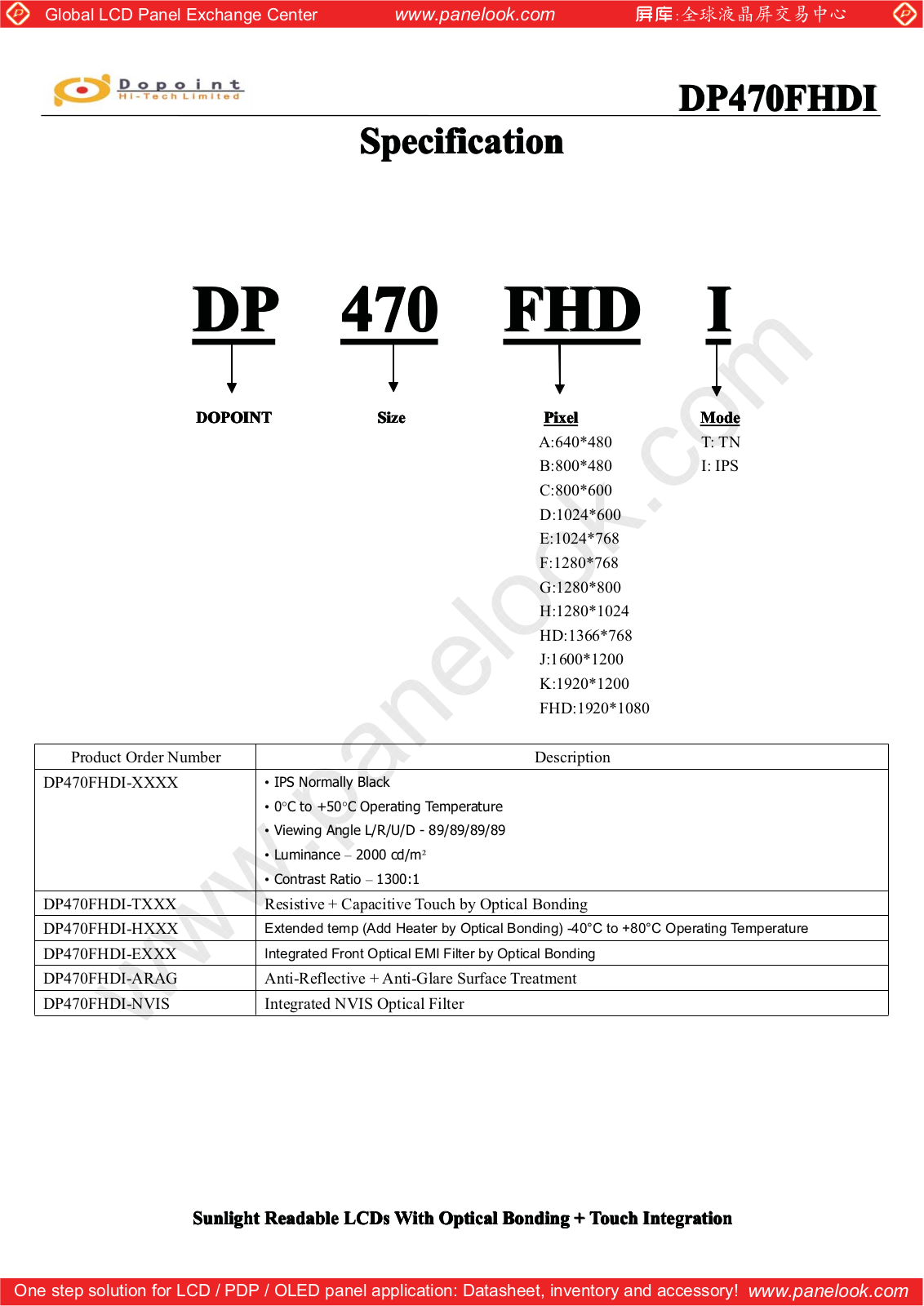 Dopoint DP470FHDI Specification