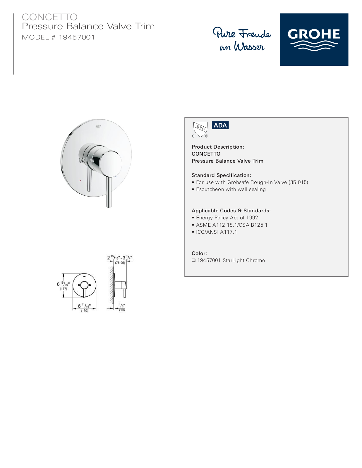 GROHE GRH4831 Specifications - ManualMachine.com
