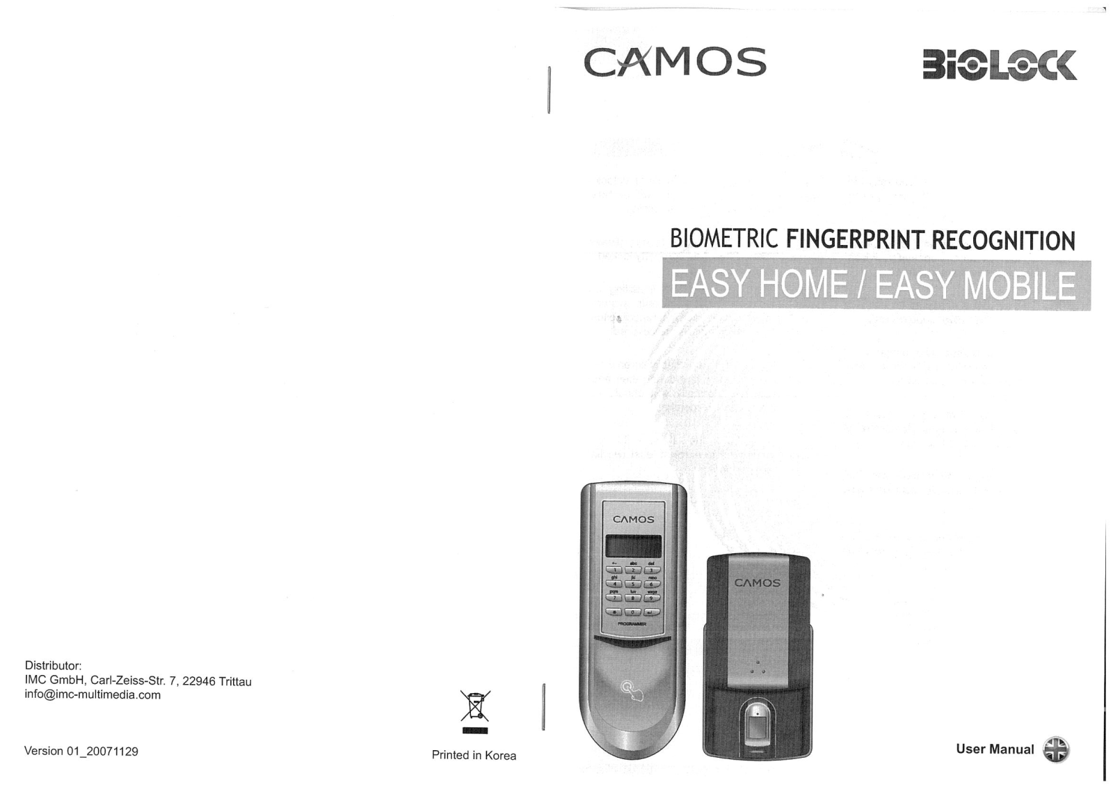 Camos Easy home, easy mobile User manual