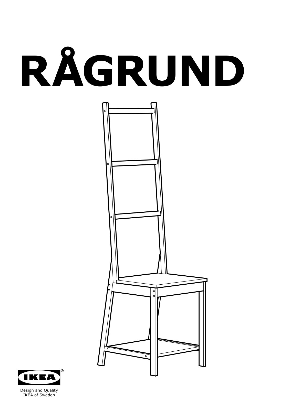 IKEA RÅGRUND Chair with towel rack User Manual