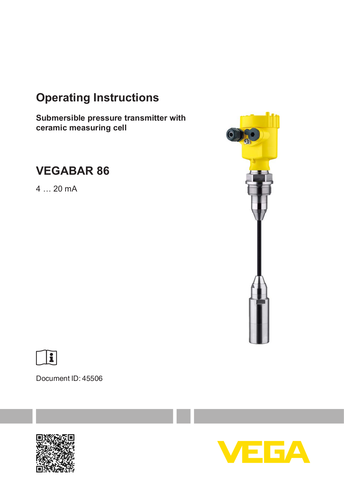 VEGA VEGABAR 86 Operating Instructions