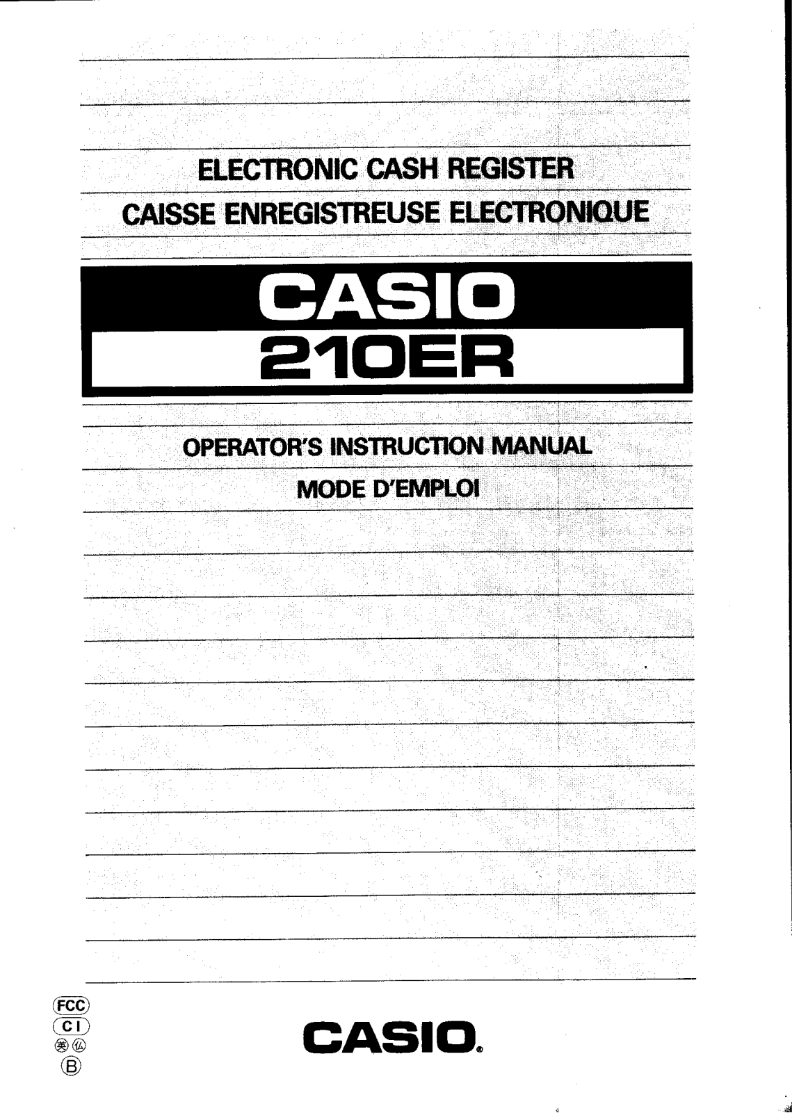 Casio 210ER Owner's Manual