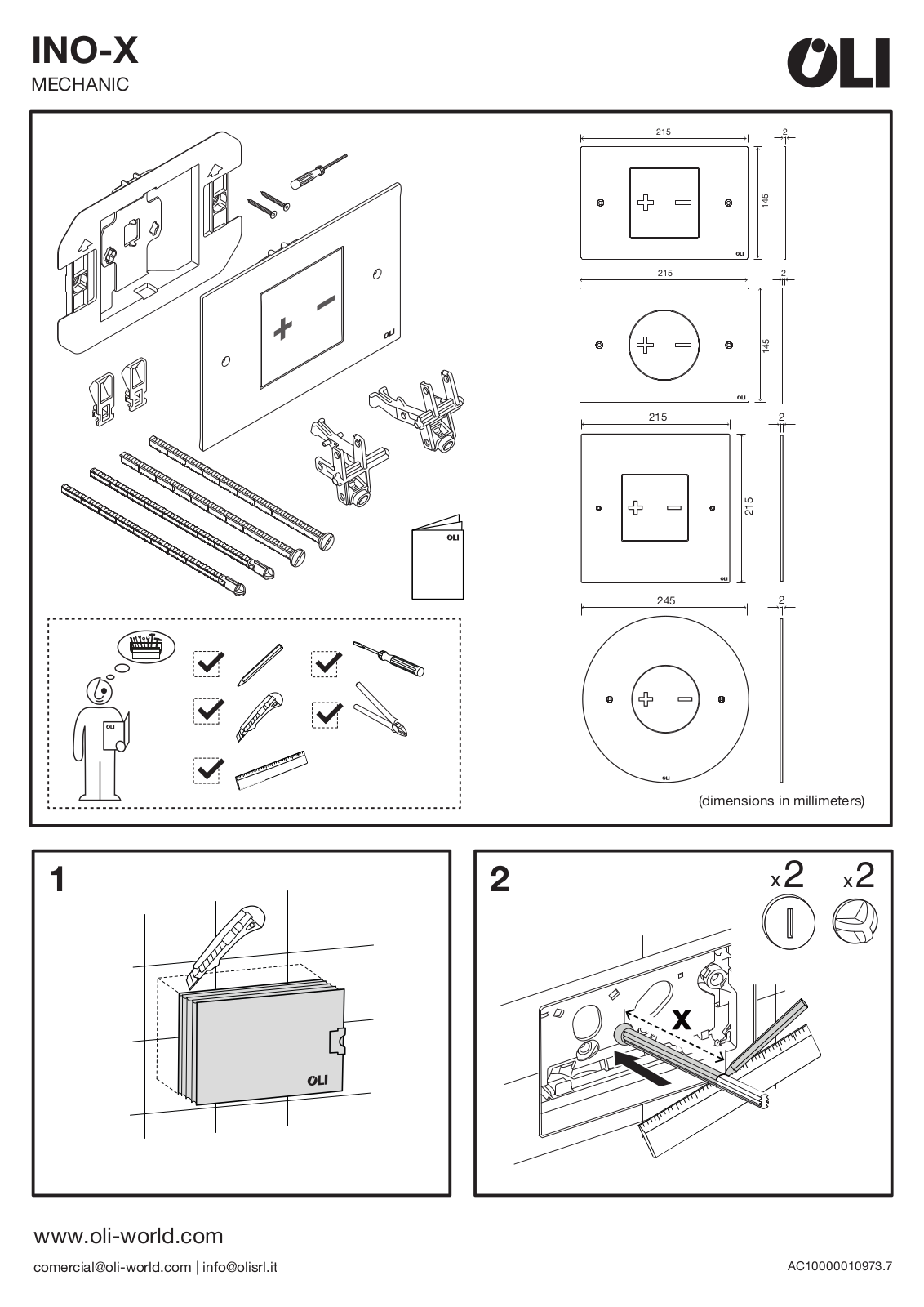 OLI INO-X MECHANIC Installation guide