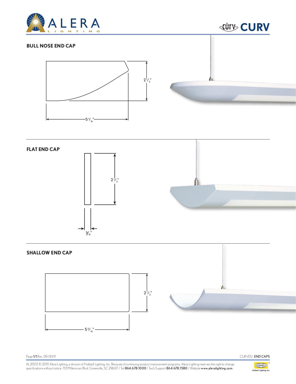 Alera Lighting Curv End Cap Flyer User Manual