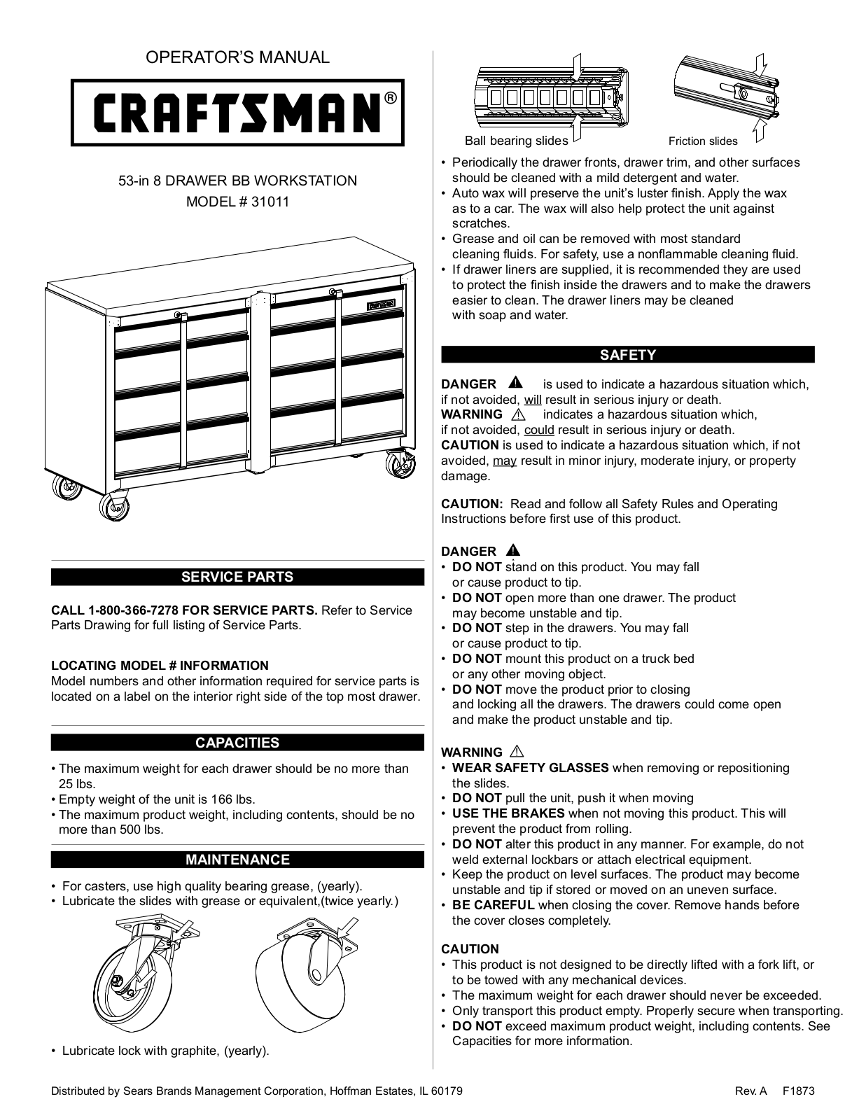 Craftsman 31011 User Manual