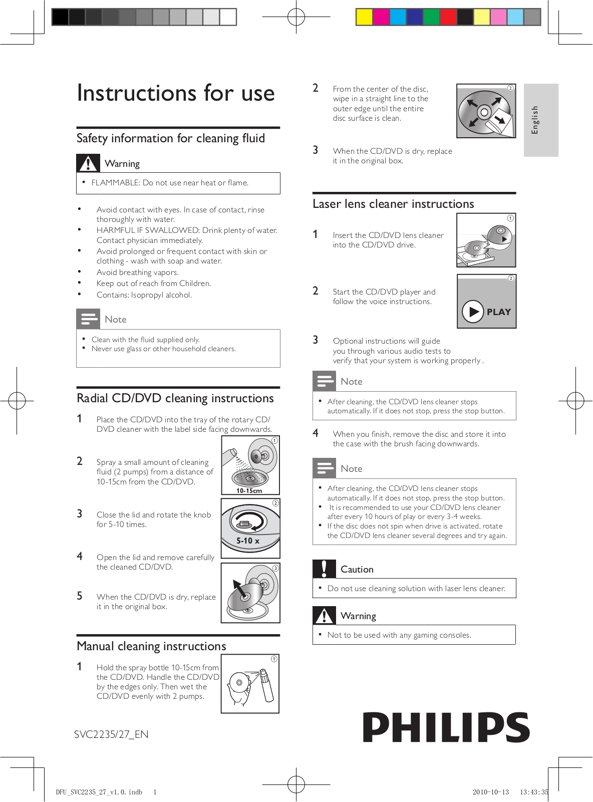 Philips SVC2235/27 User manual