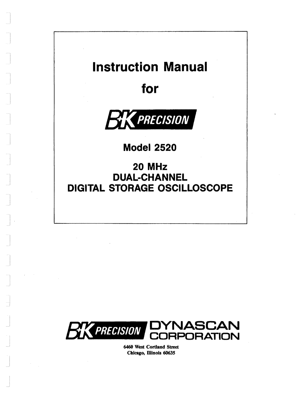 BK Precision 2520 User Manual