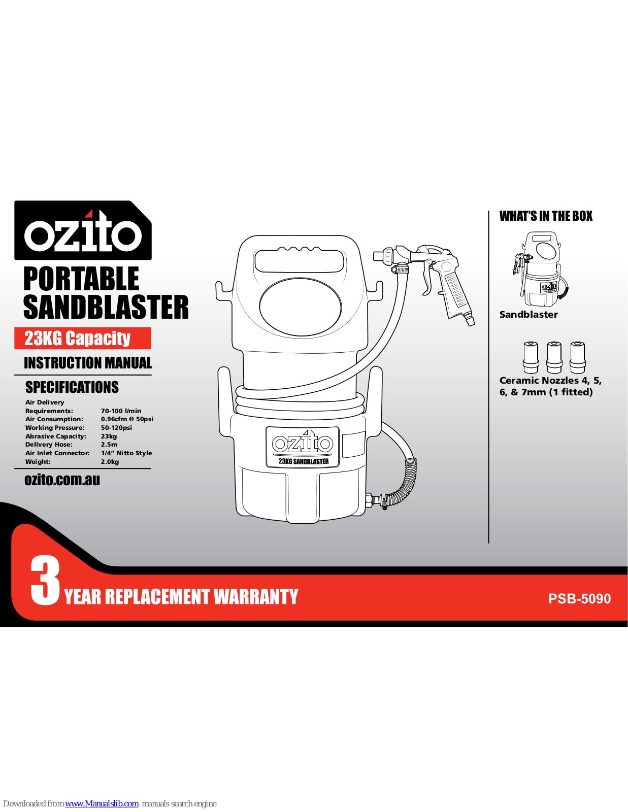 Ozito PSB-5090 Instruction Manual