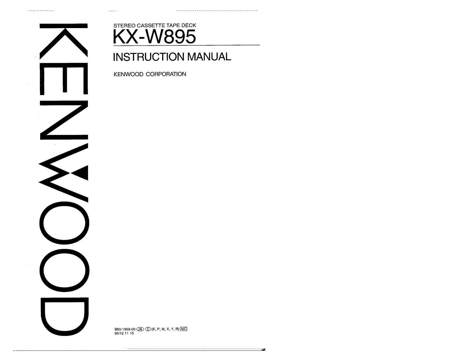 Kenwood KX-W895 User Manual