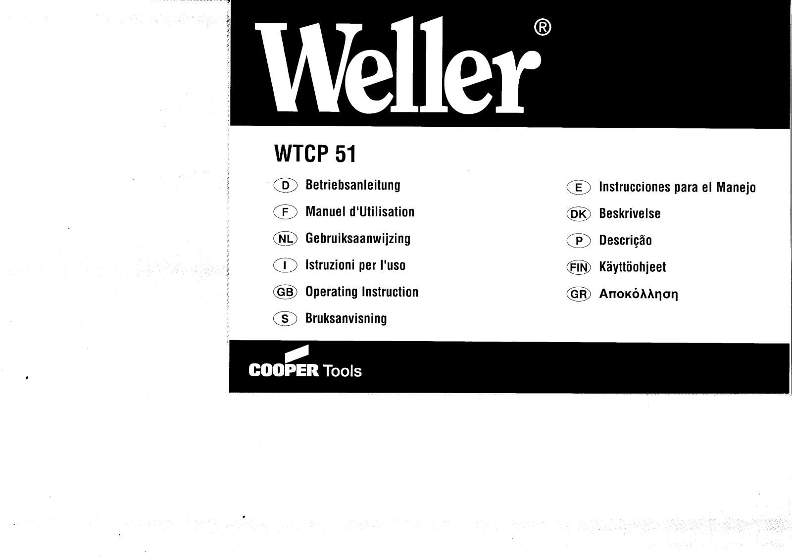 Weller WTCP51 User guide