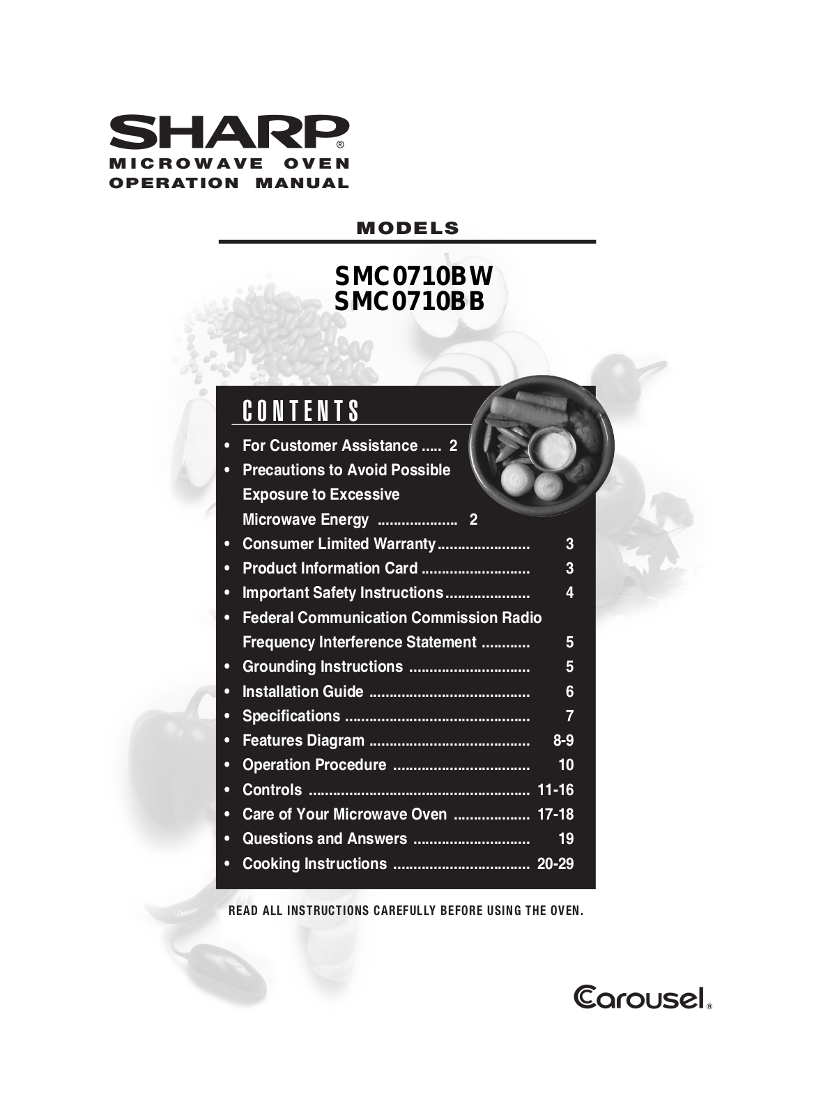 Sharp SMC0710BB, SMC0710BW User Manual