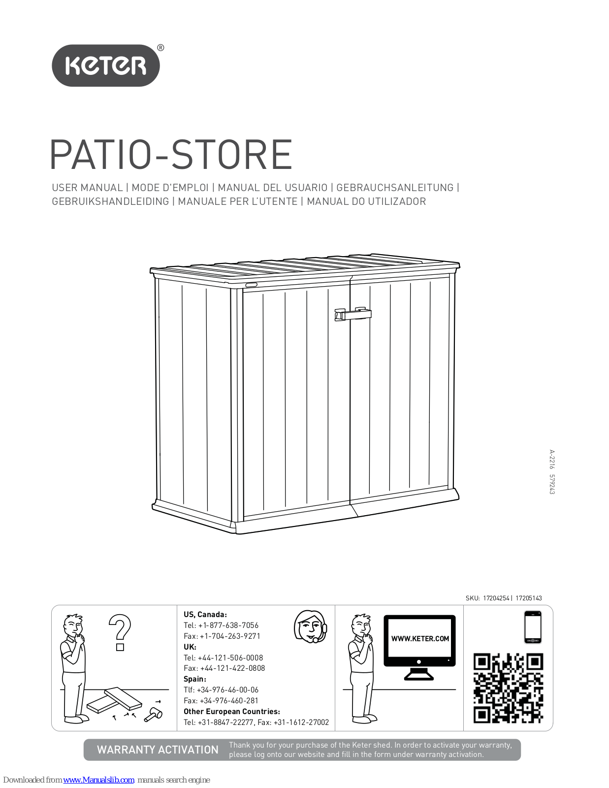 Keter Patio-Store 17204254, Patio-Store 17205143 User Manual