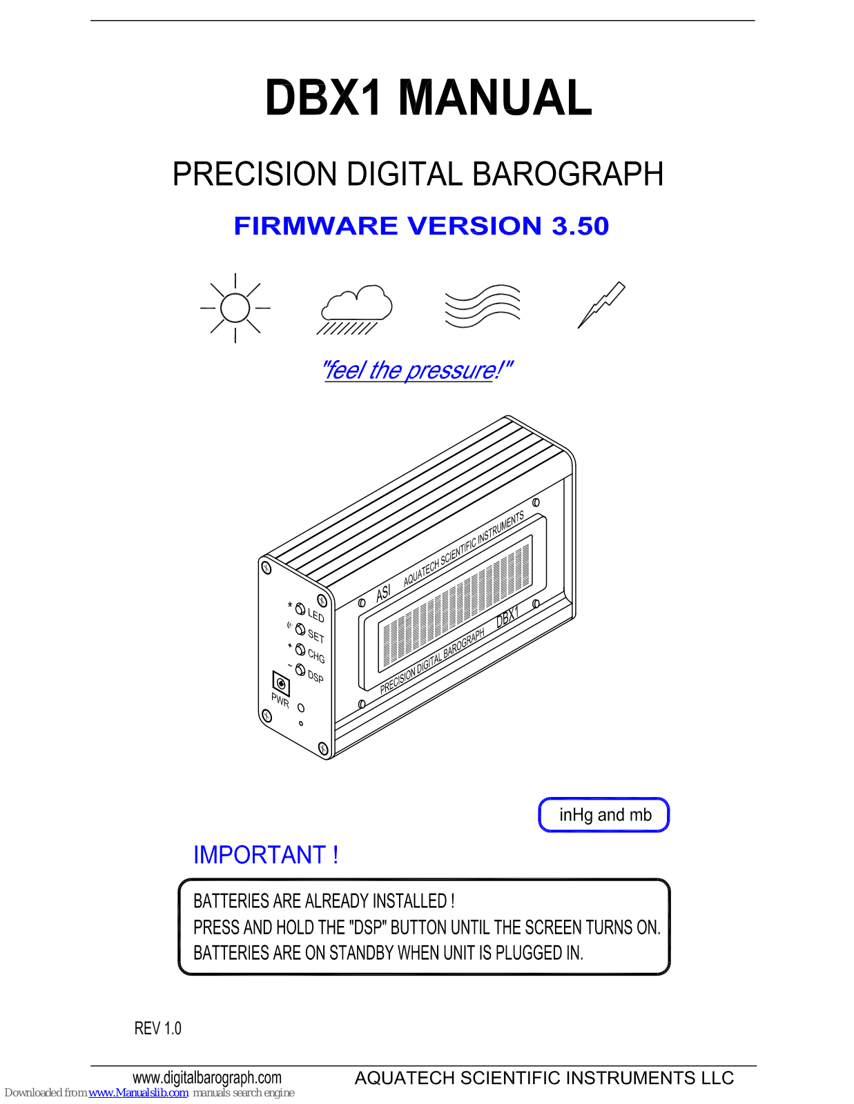 AQUATECH DBX1 Manual Manual - ManualMachine.com