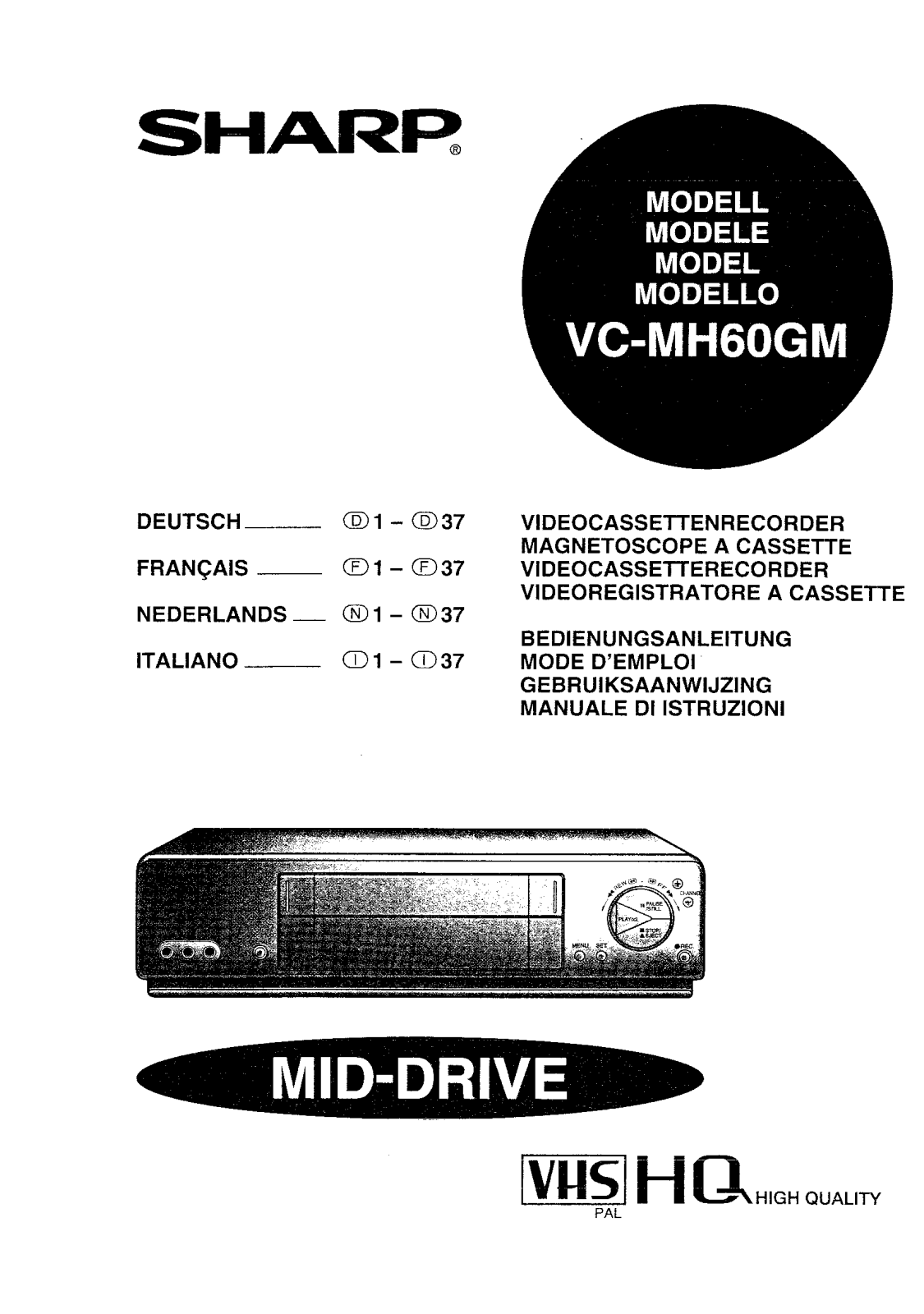 SHARP VC-MH60GM User Manual