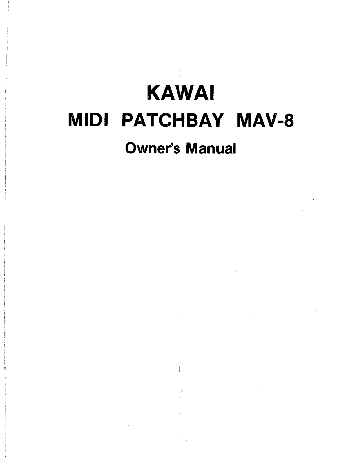 Kawai MAV-8 User Manual