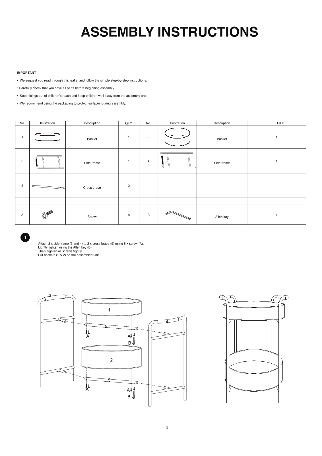 Aoche ACHE1763 Installation & Assembly - ManualMachine.com
