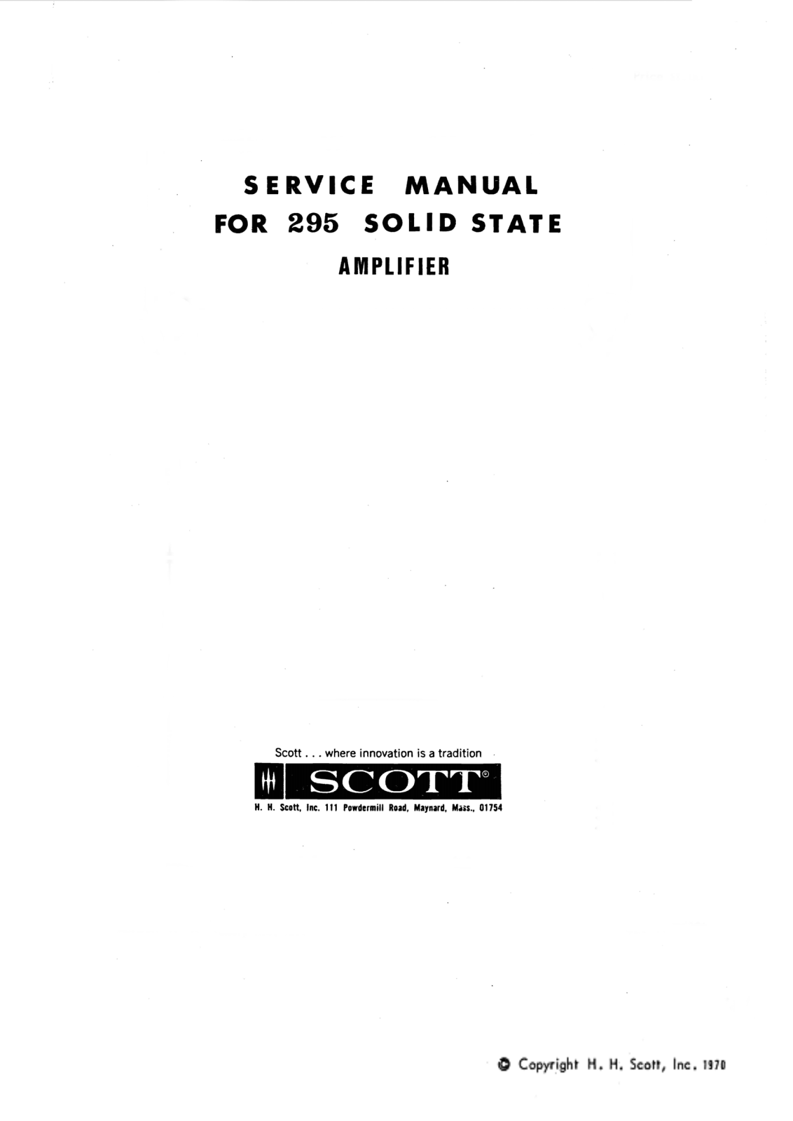 Scott 295 Service Manual