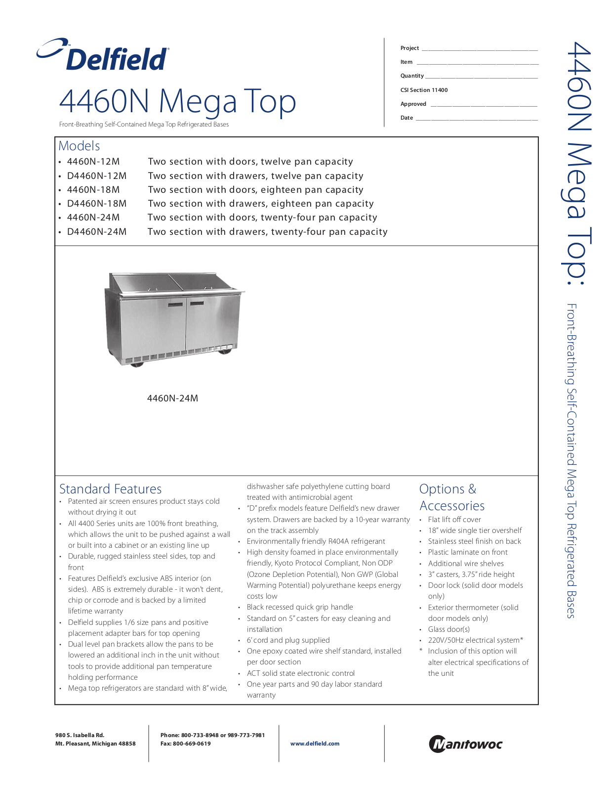 Delfield 4460N-12M User Manual