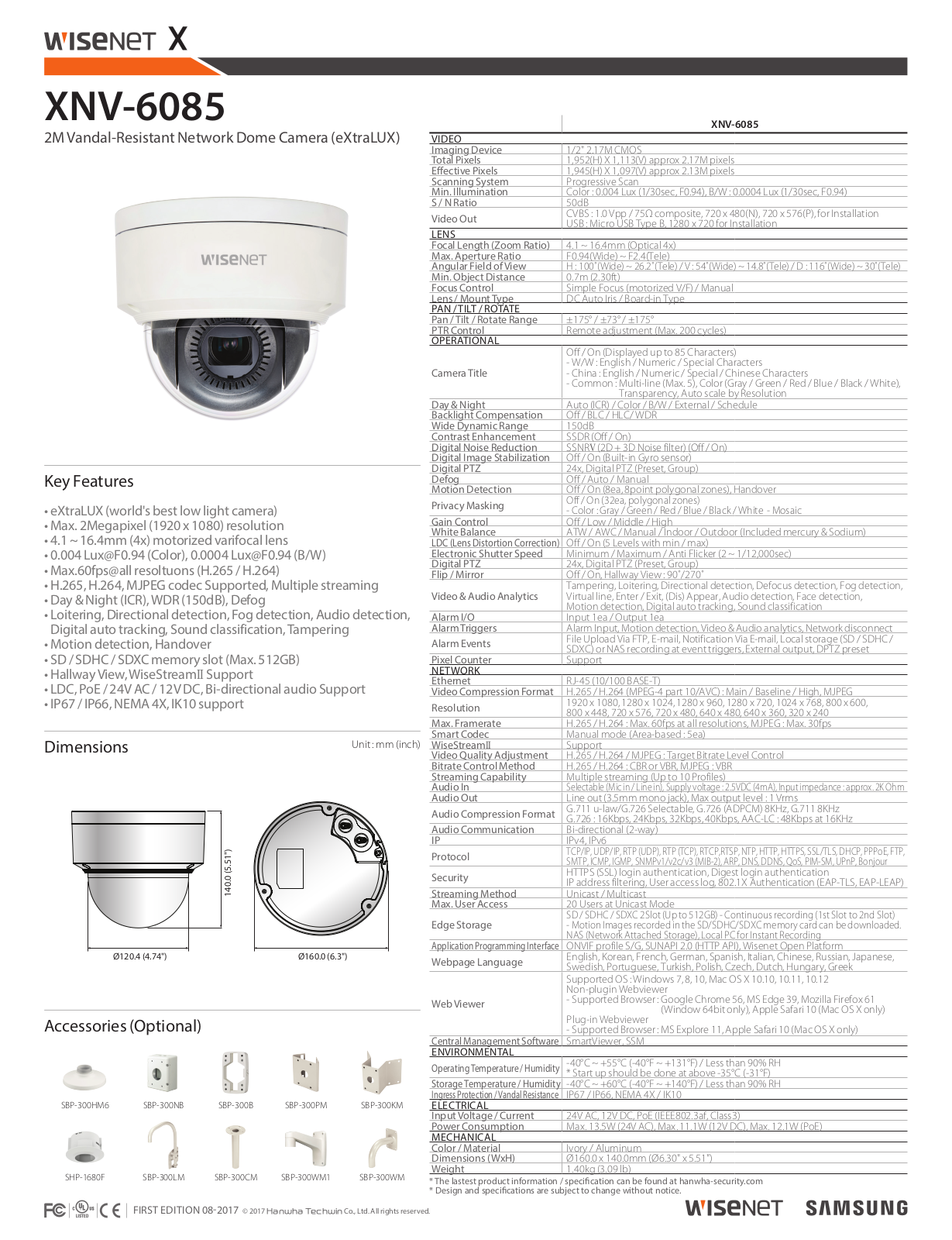 Hanwha Techwin XNV-6085 User Manual