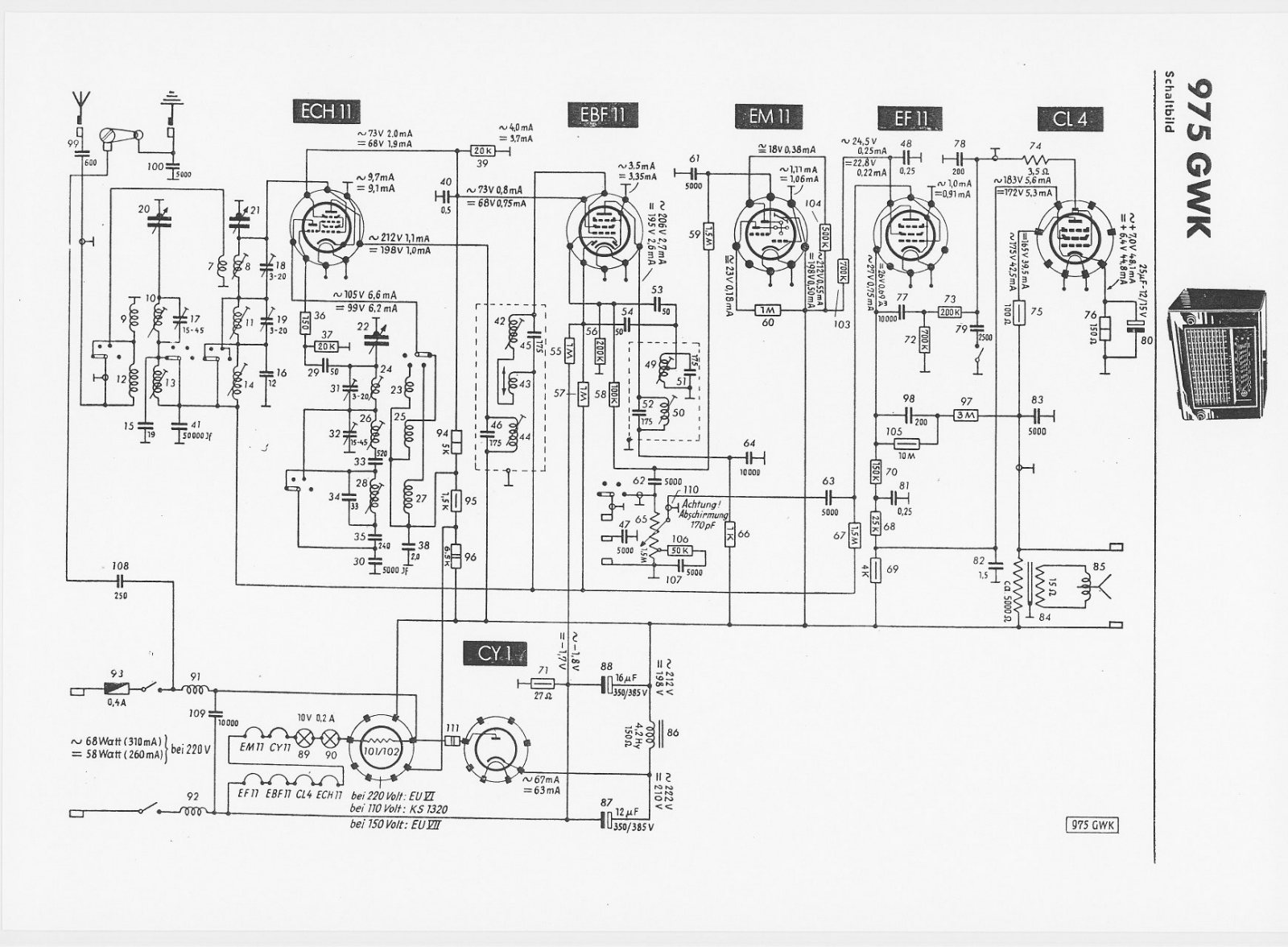 Telefunken 975-GWK Schematic