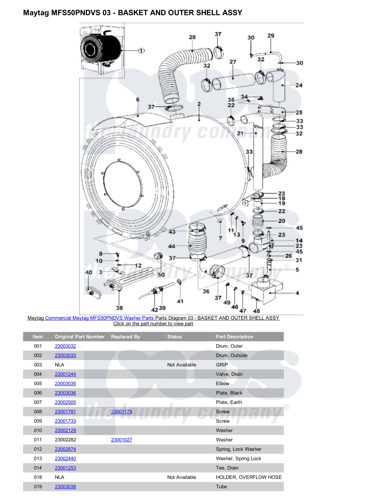 Maytag MFS50PNDVS Parts Diagram