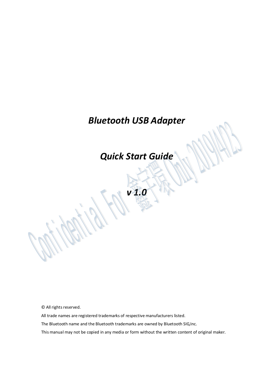 CC and C Technologies BT405 User Manual