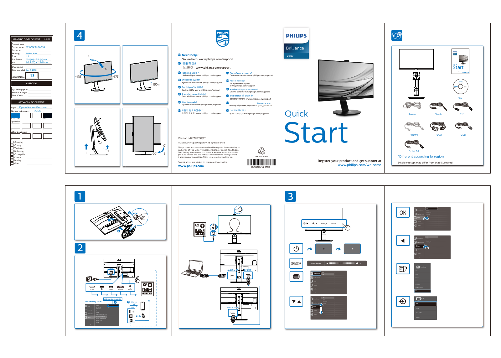 Philips 272B7QPTKEB/01, 272B7QPTKEB/75, 272B7QPTKEB/69 Quick Start Guide - ManualMachine.com