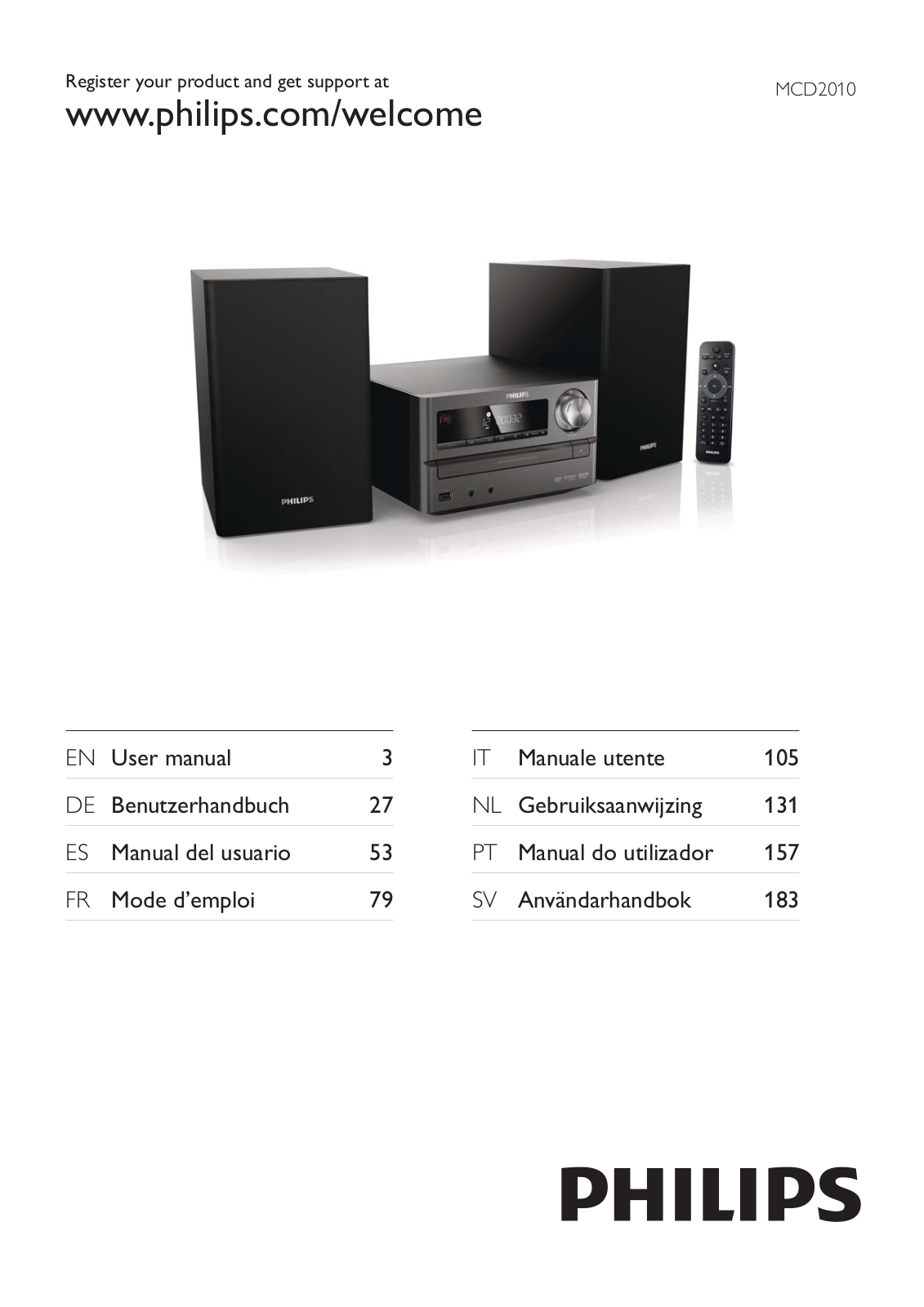 Philips MCD2010 User Manual