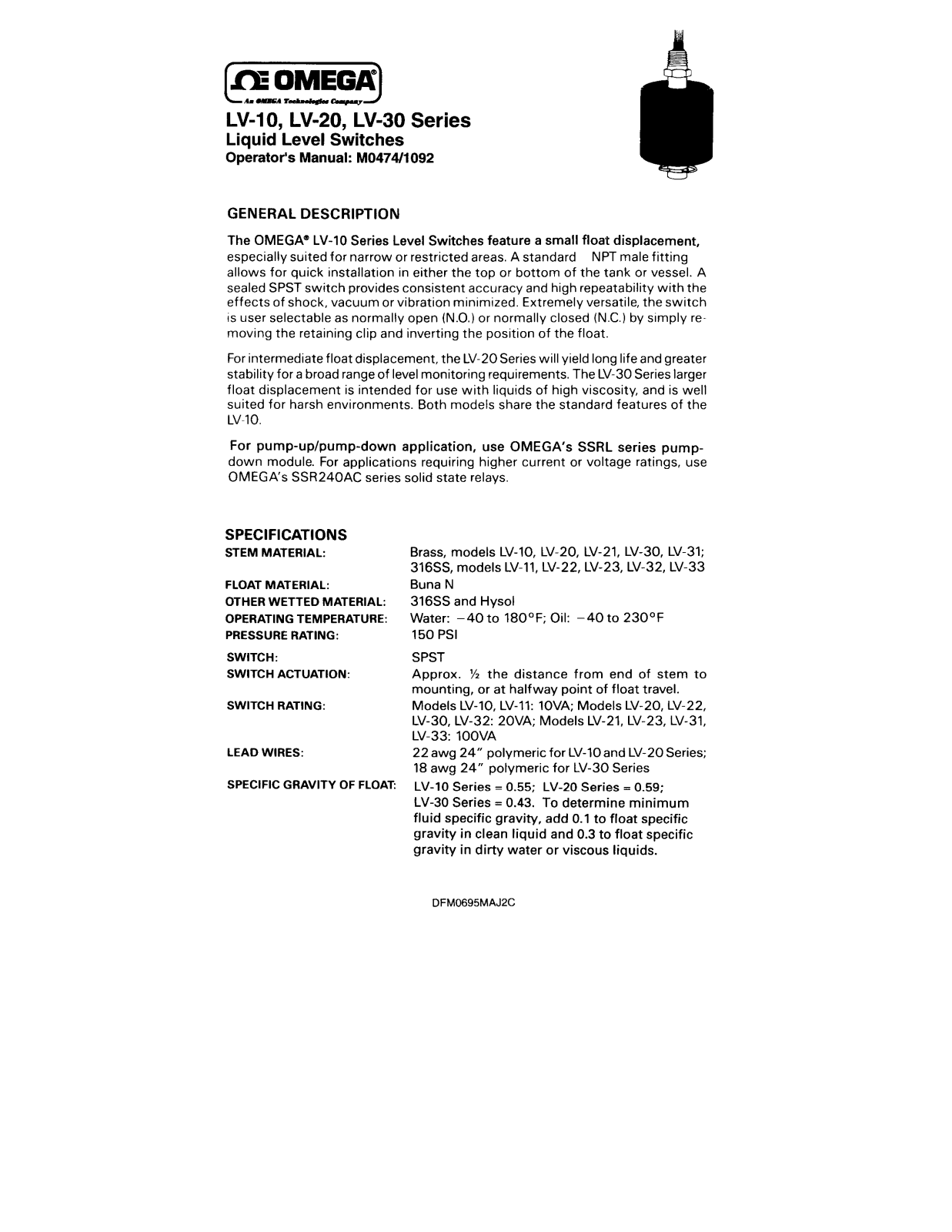 Omega LV10, LV-20, LV-30 User guide - ManualMachine.com