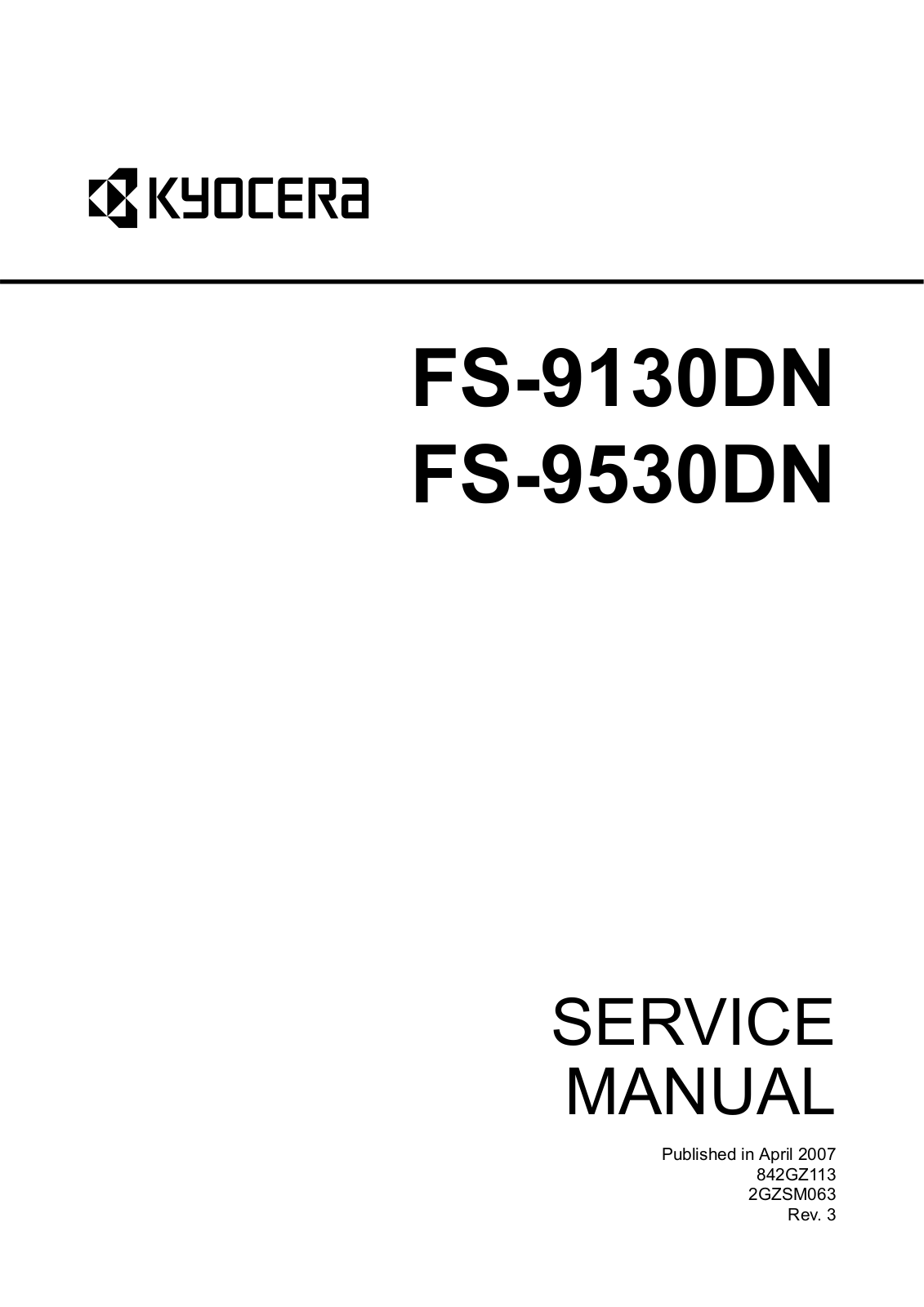 Kyocera FS-9130DN, FS-9530DN Service manual