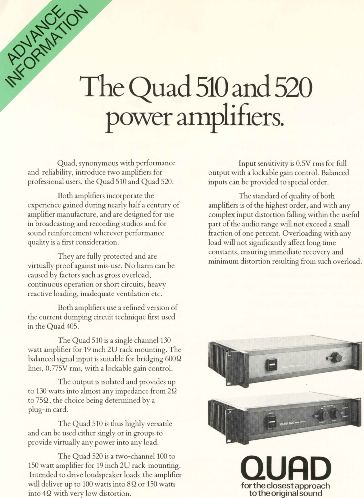 Quad 510, 520 Brochure