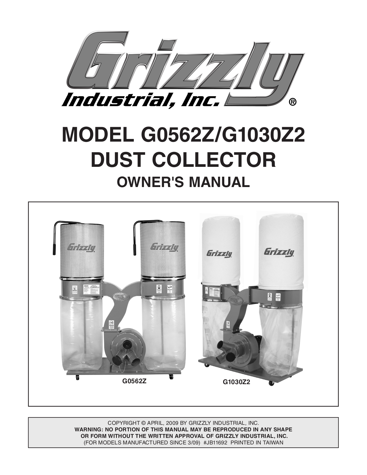 Grizzly G1030Z2, G0562Z User Manual