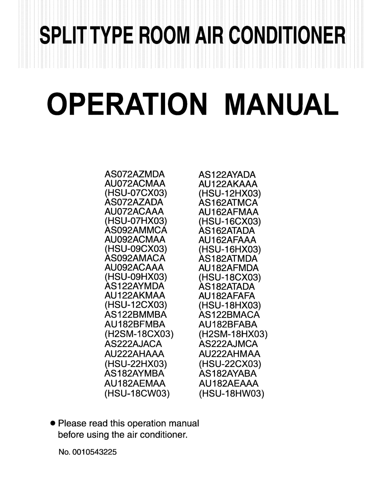 Haier AU222AHAAA user guide manual