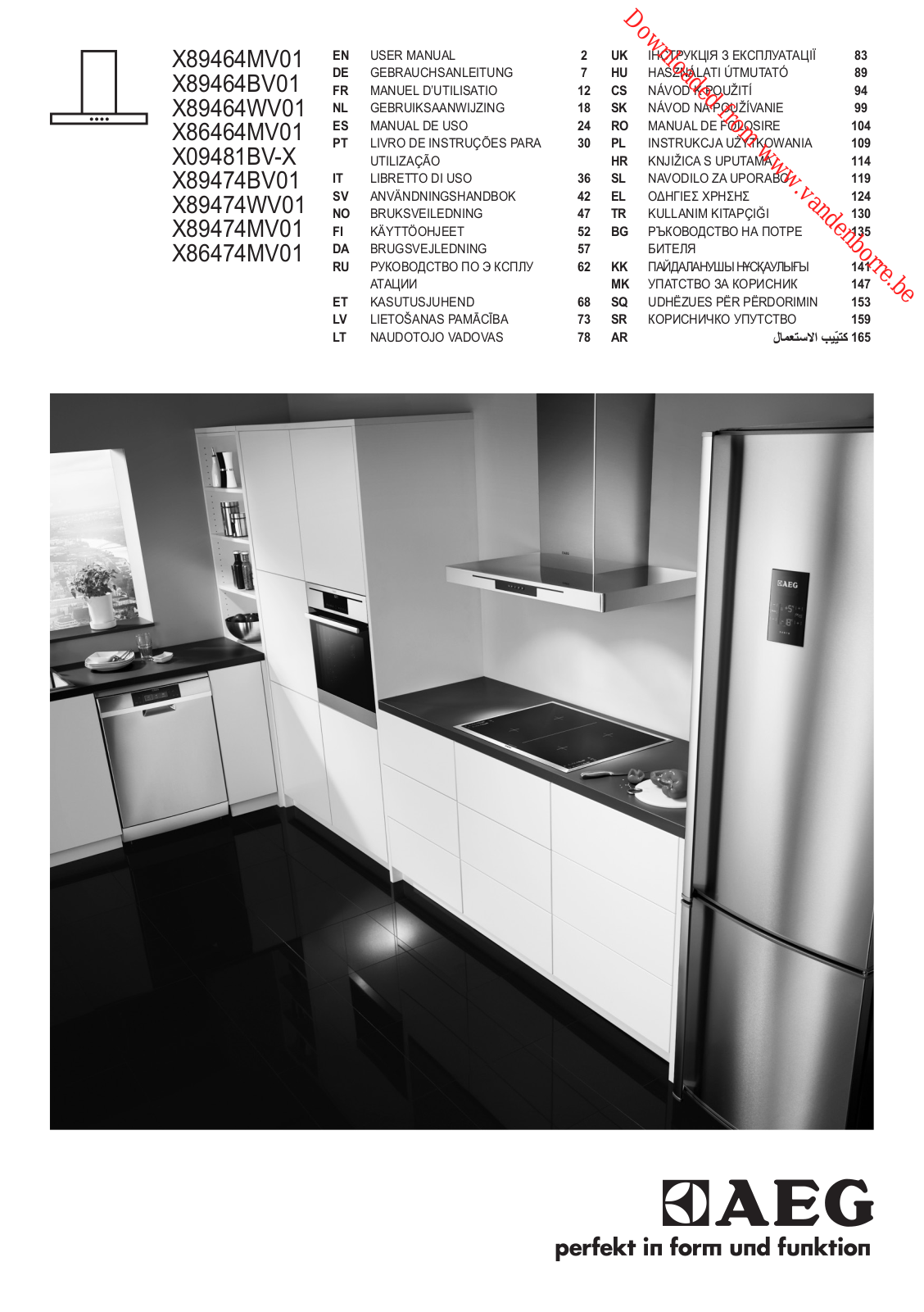 AEG X89464MV01, X89464BV01, X89464WV01, X86464MV01, X09481BV-X User Manual