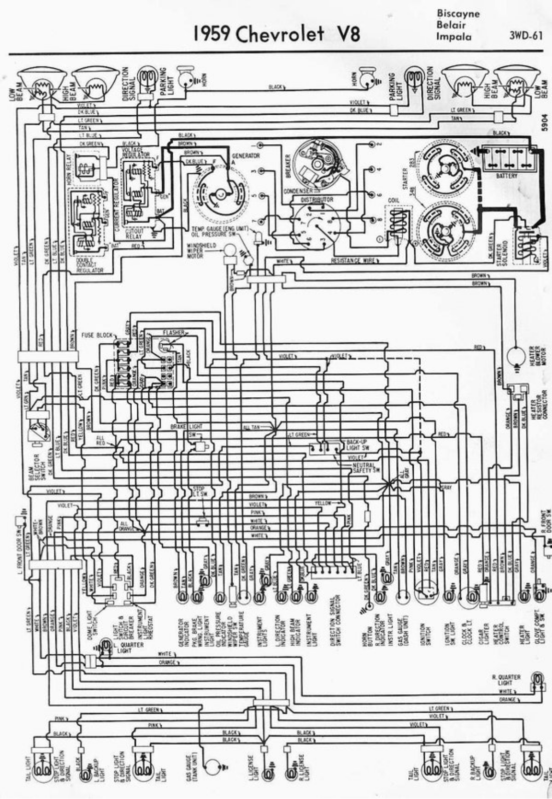 Chevrolet 1959  v8 schematic