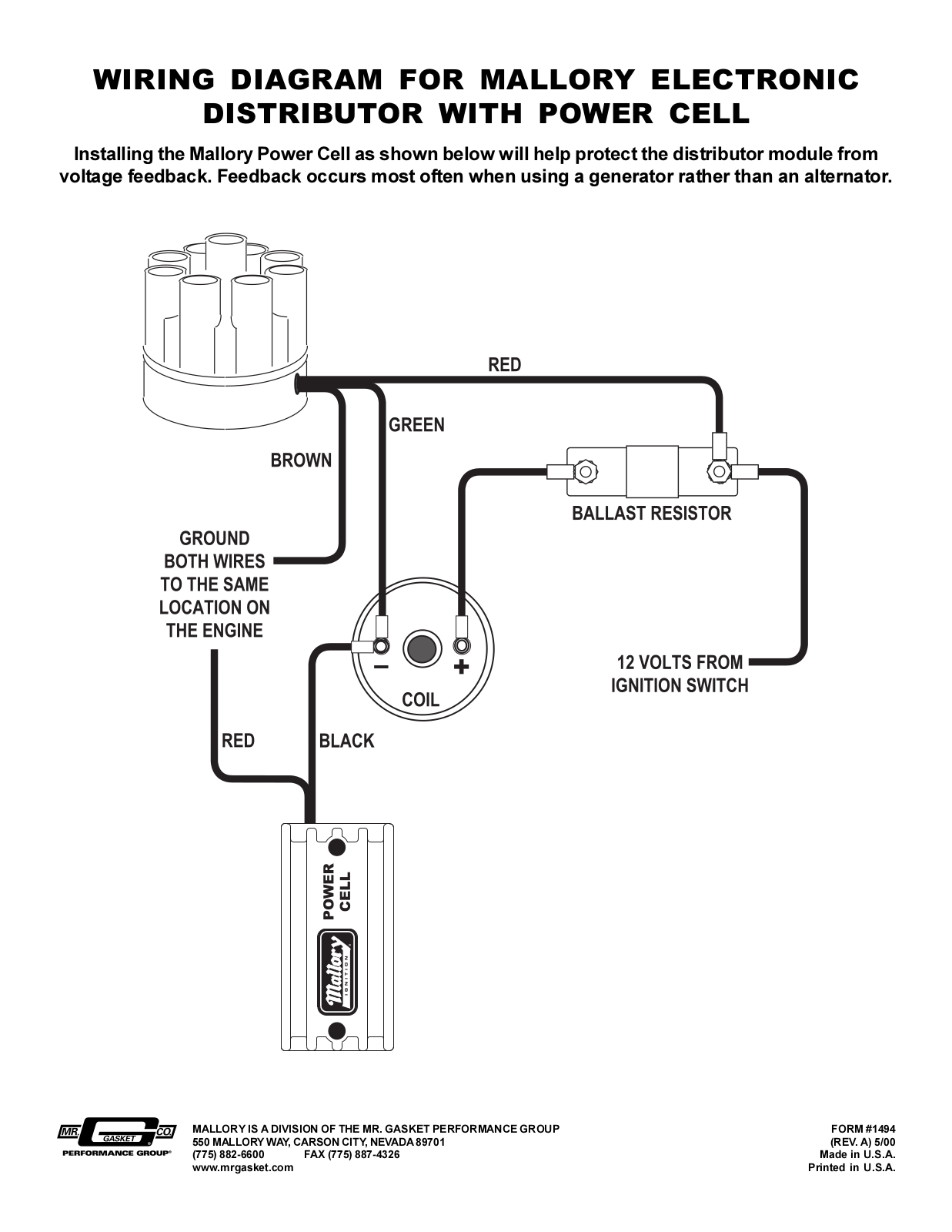 Mallory Ignition 611M User Manual