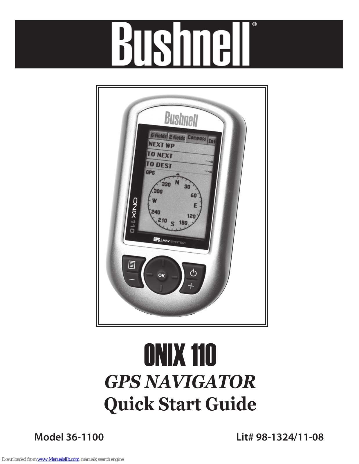 Bushnell ONIX 36-1100, ONIX110, ONIX 110 36-1100 Quick Start Manual