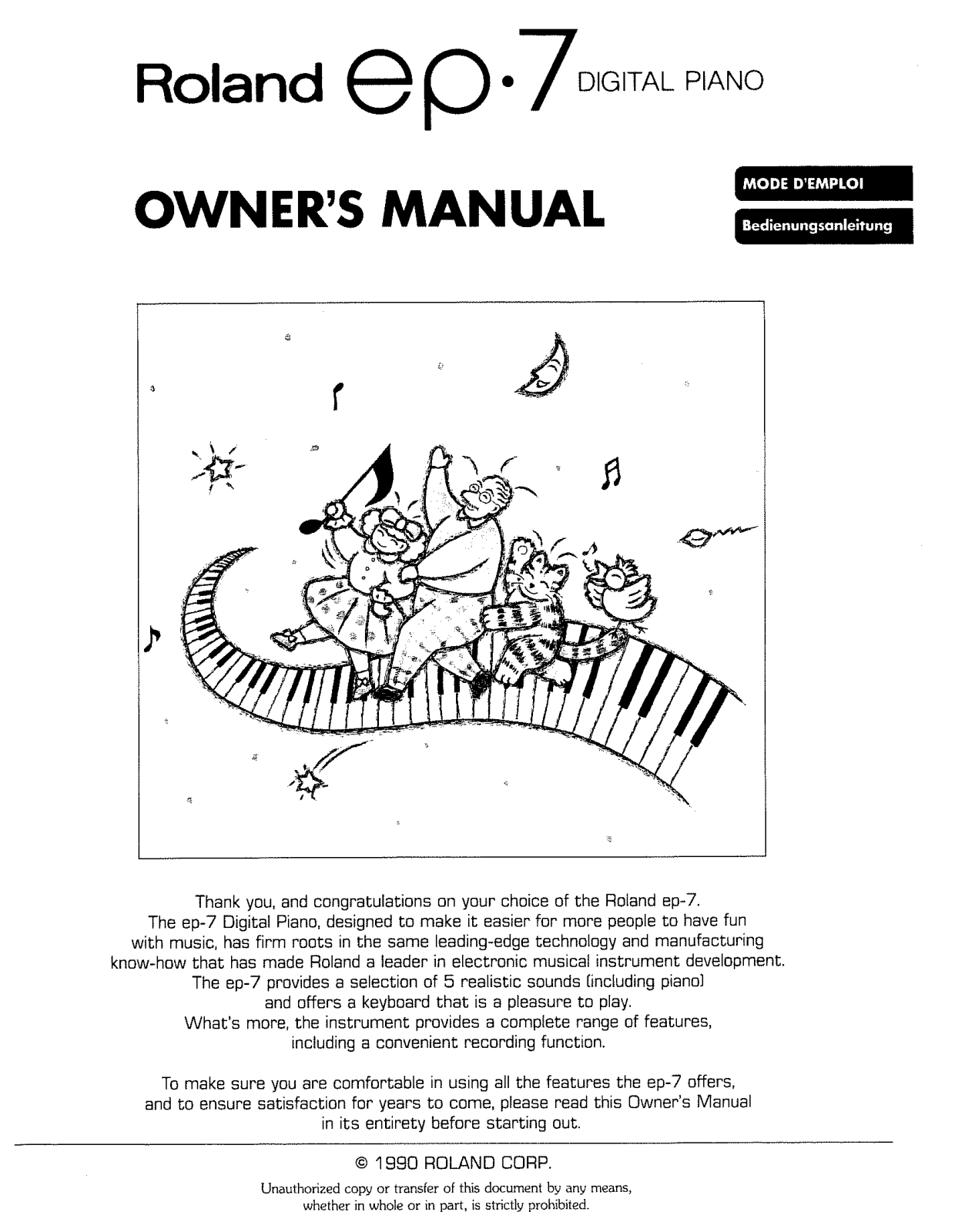 Roland Corporation EP-7 Owner's Manual