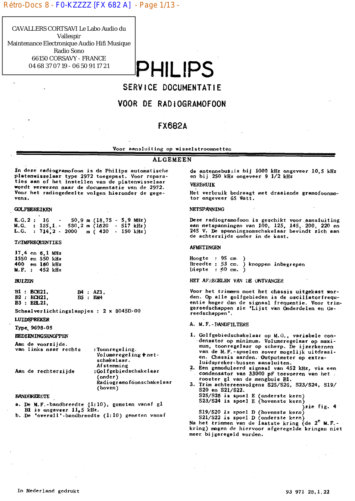 Philips fx 682 a Datasheet - ManualMachine.com
