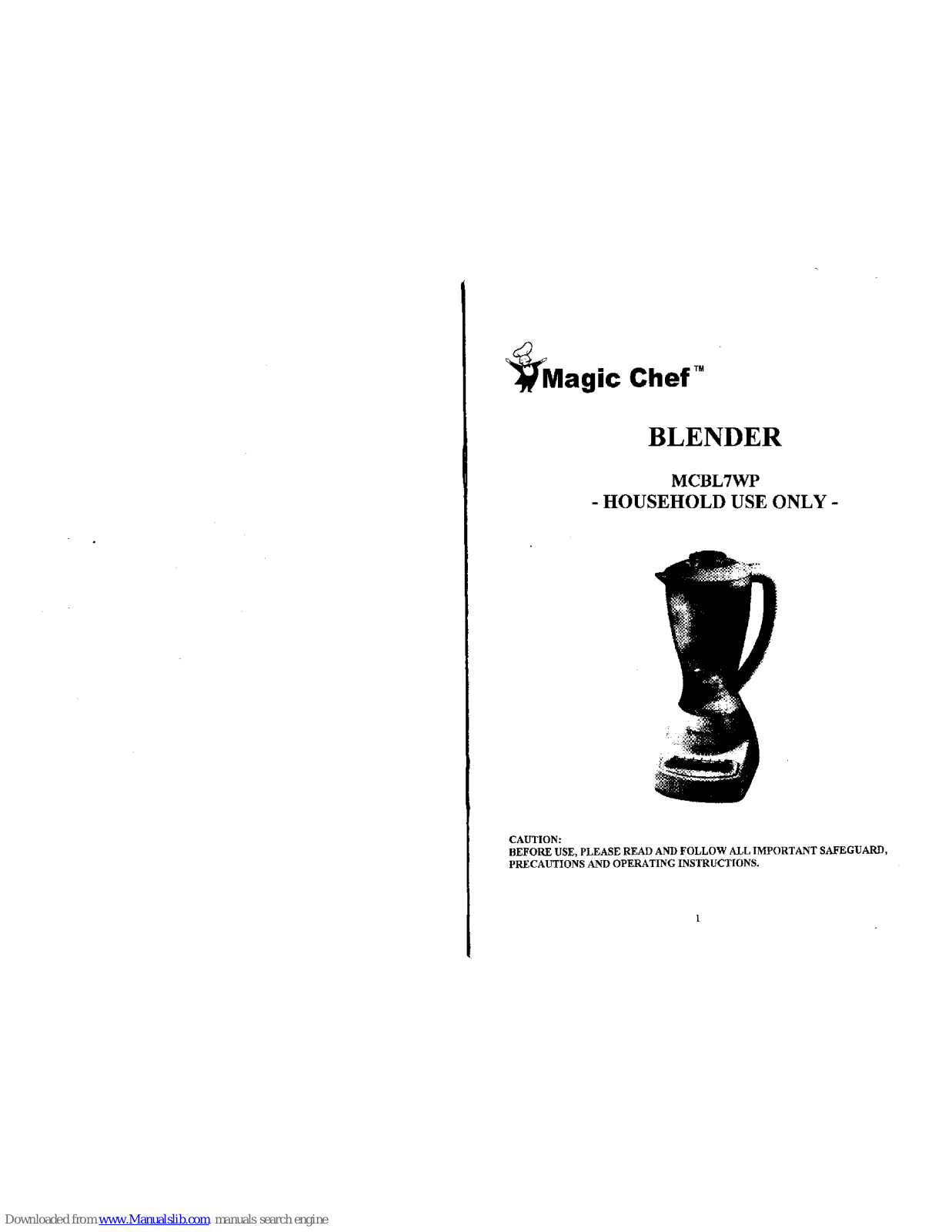 Magic Chef BL7WP, MCBL7WP User Manual