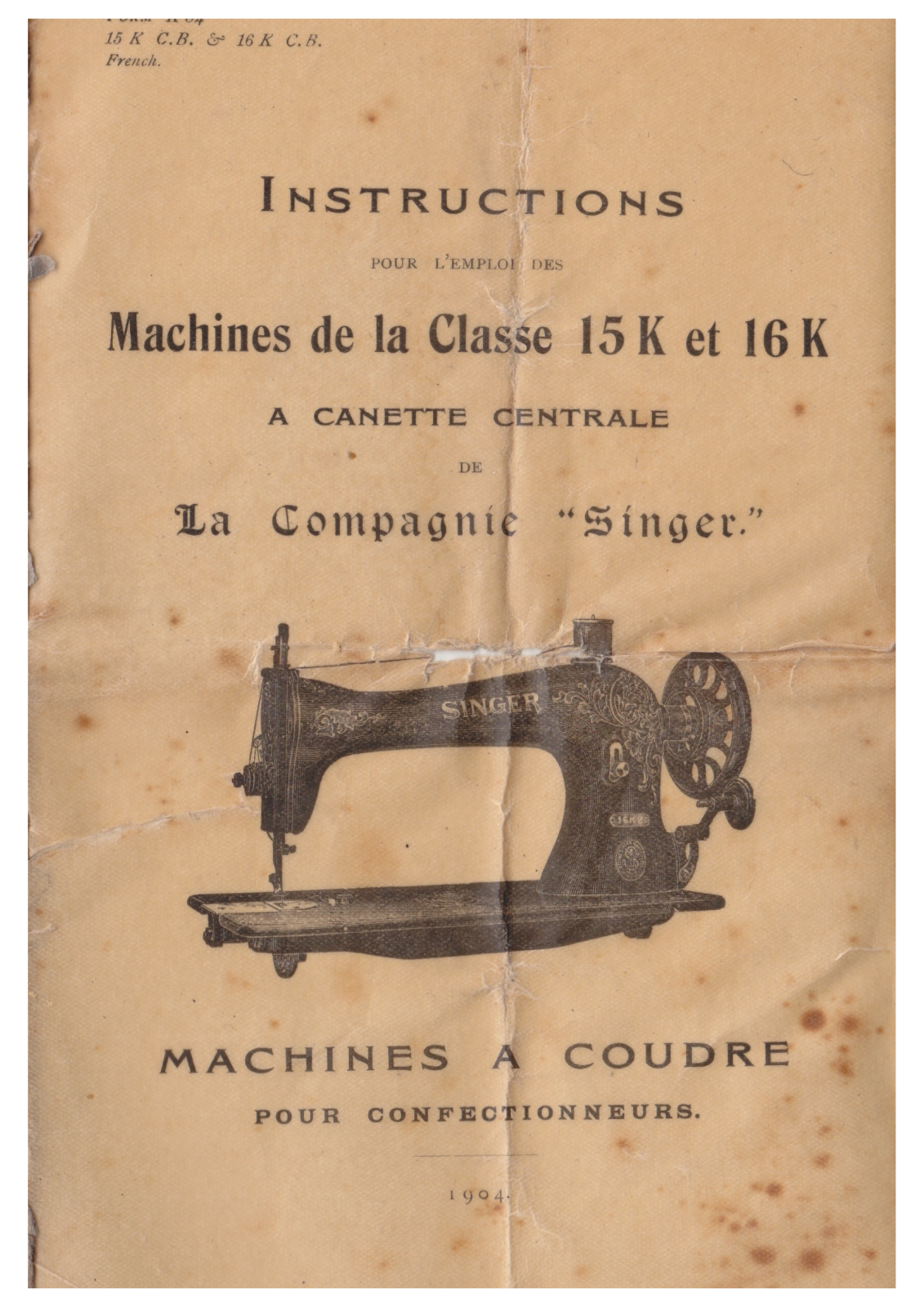 SINGER 15 K, 16 K User Manual