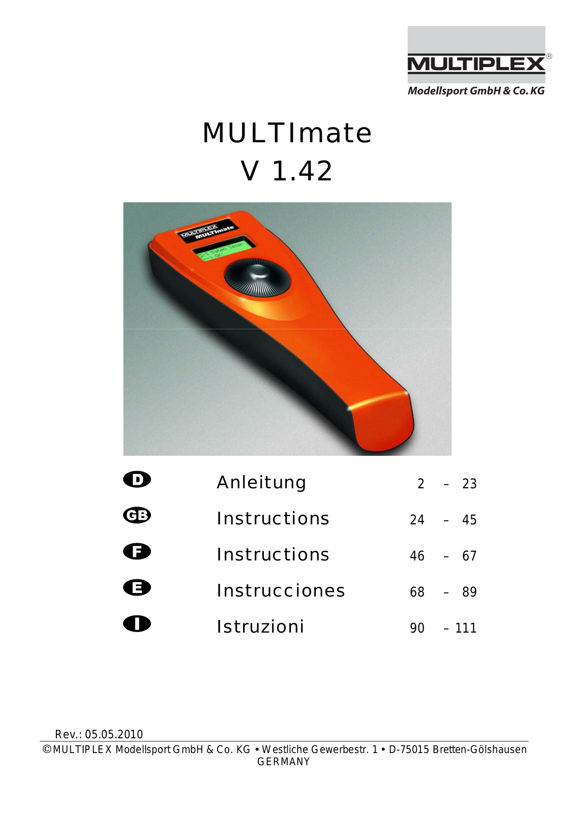 Multiplex MULTImate Instructions Manual