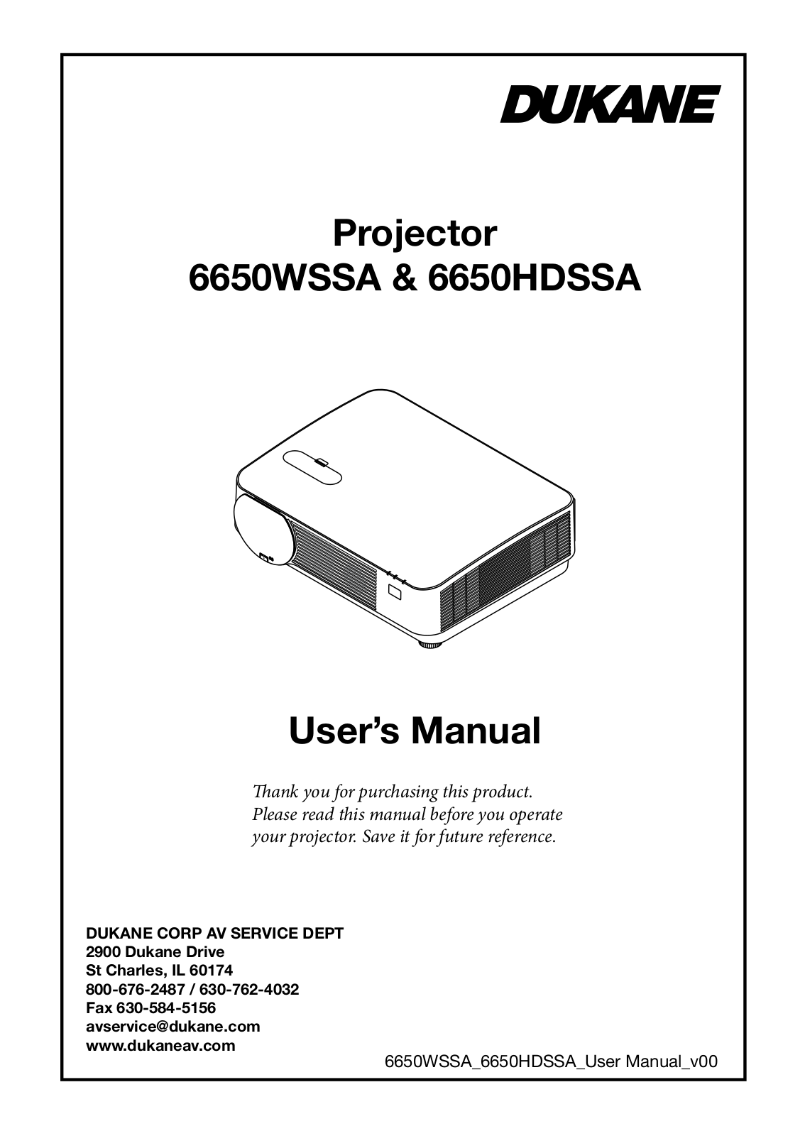 Dukane 6650HDSSA, 6650WSSA User Manual