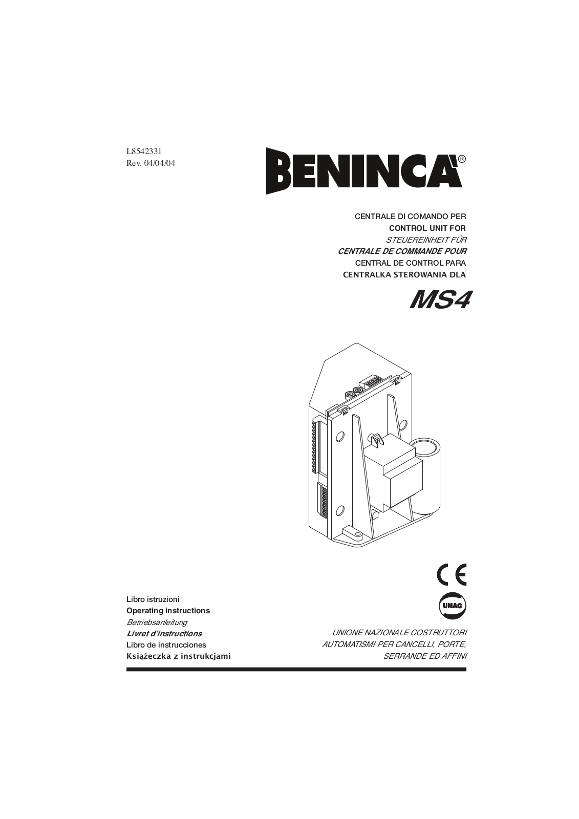 Beninca MS4 User Manual